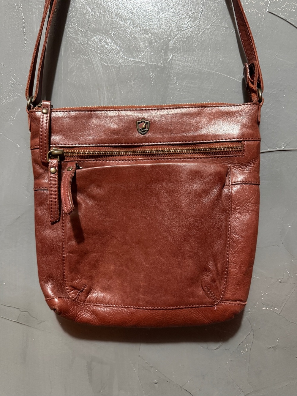Cochoa Brown Leather Crossbody Purse